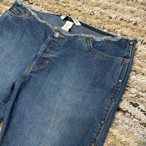 Abercrombie fitch vintage Denim Flare Jeans Side Studs boot cut low rise raw - Picture 3 of 10